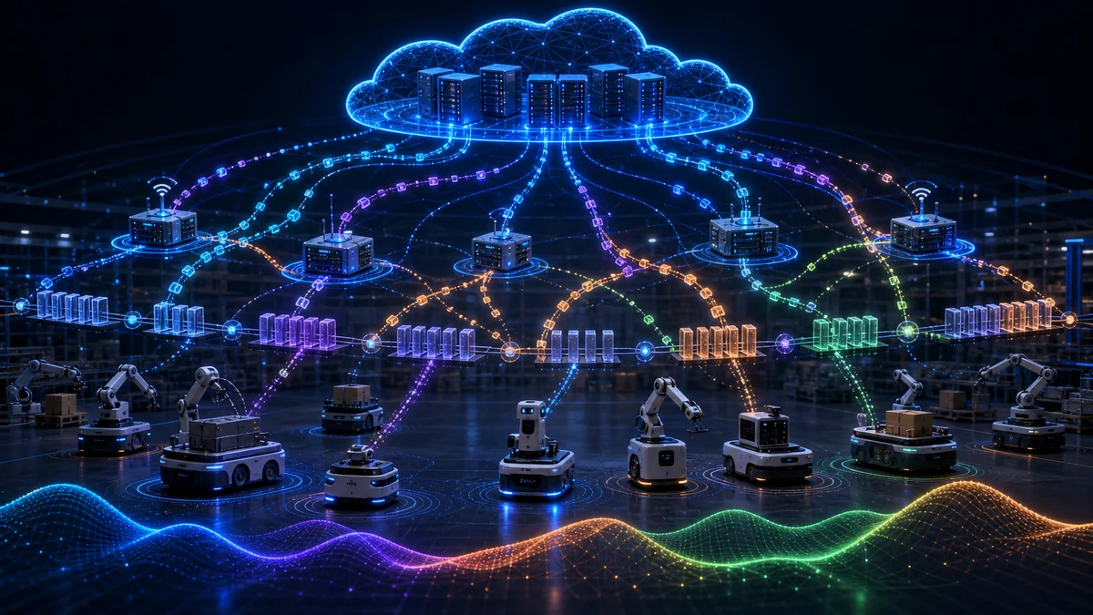 Scientific illustration of Internet of Robotic Things cloud fog routing with M M c K queuing networks