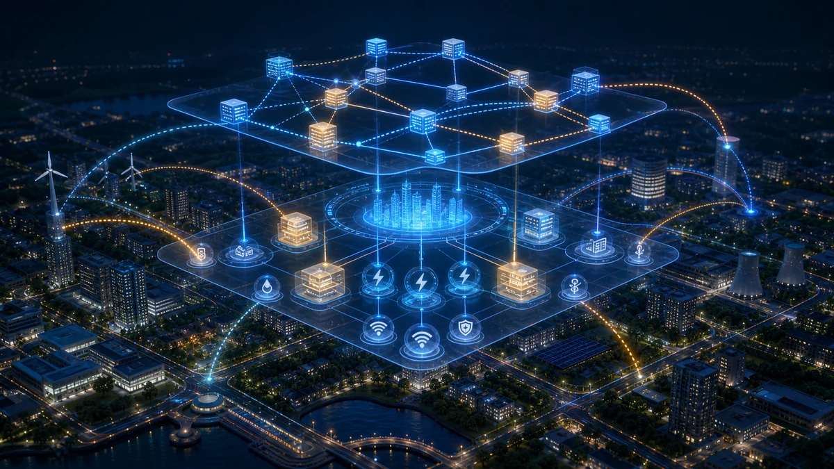 Scientific illustration of smart city resource redundancy and dependability quantification